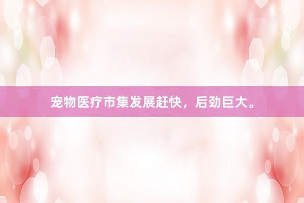 宠物医疗市集发展赶快，后劲巨大。