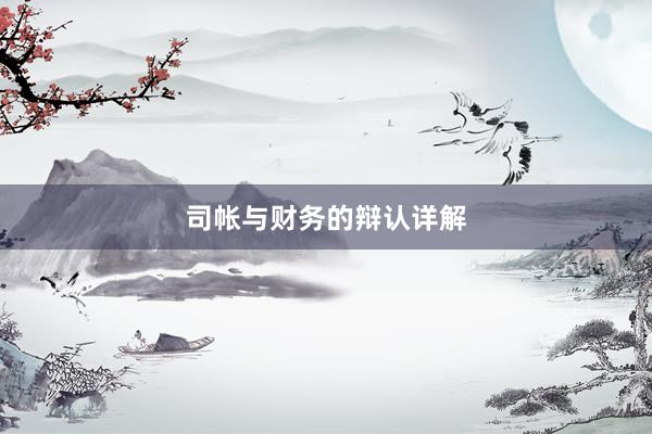 司帐与财务的辩认详解
